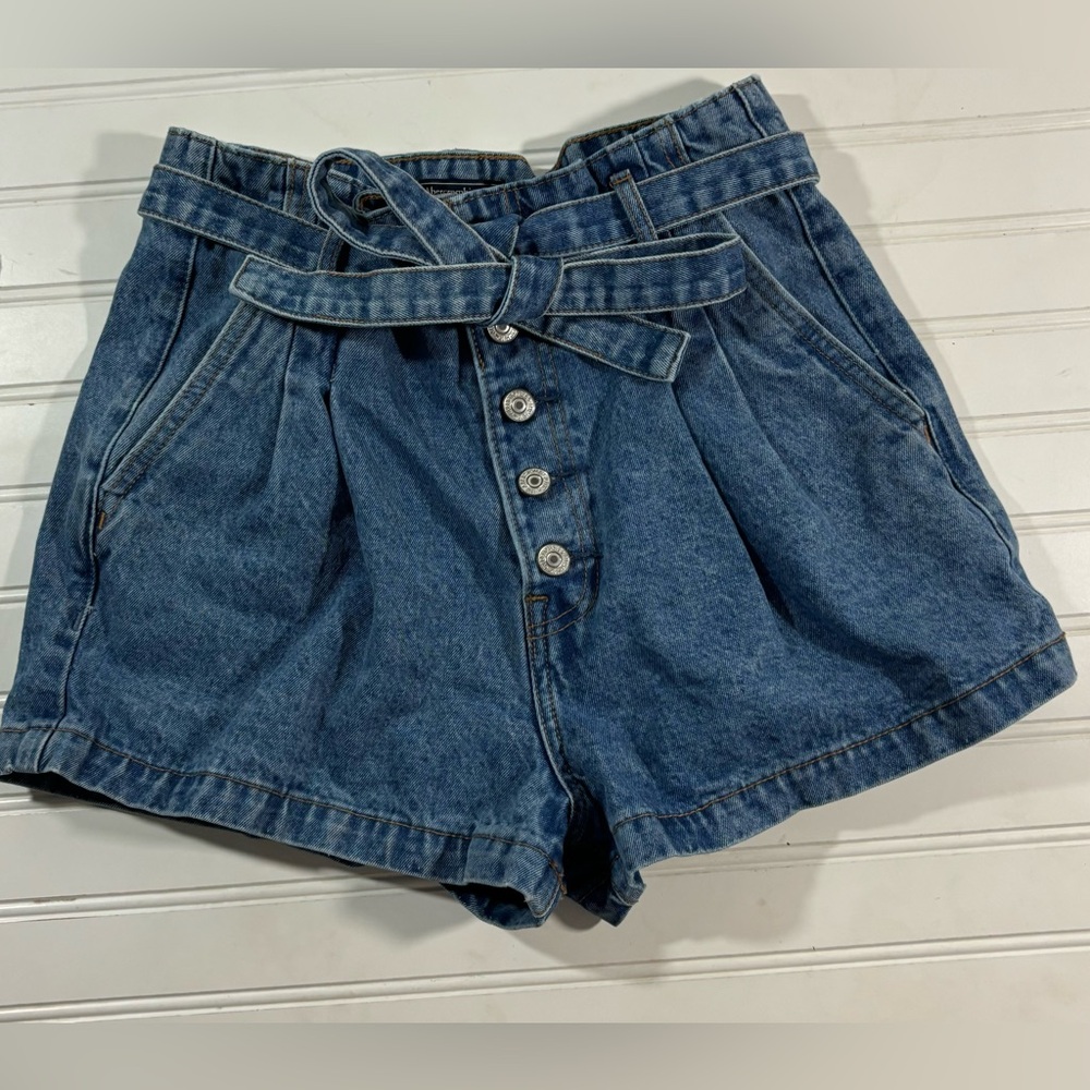 Abercrombie & Fitch Natural Rise Short Paper Bag Belt Button Fly Size 27 4